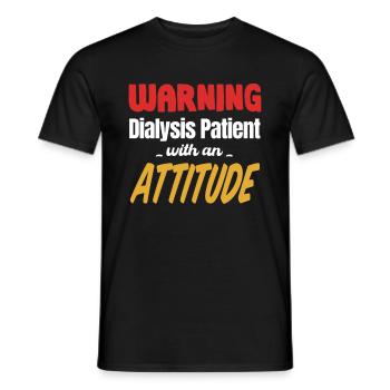 Warning dialysis patient with one setting - Men's T-Shirt - black - Front - AI Model Male 178 light (178cm)
