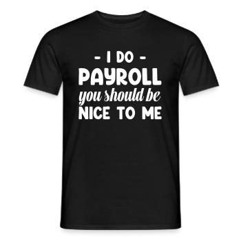Salaire et traitement Je fais de la paie - T-shirt homme - noir - Devant - AI Model Male 178 light (178cm)
