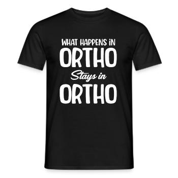 Ortho What Happens In Ortho Stays In Ortho Funny - Men's T-Shirt - black - Front - AI Model Male 178 light (178cm)