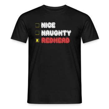 Cute Naughty Redhead Funny British Irish St. - Men's T-Shirt - black - Front - AI Model Male 178 light (178cm)