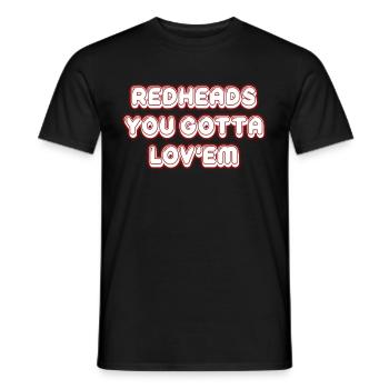 Irish Redhead You Must Love Her St. - Men's T-Shirt - black - Front - AI Model Male 178 light (178cm)