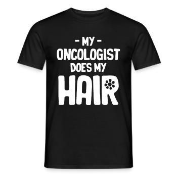 Mon oncologue se moque de mes cheveux - T-shirt homme - noir - Devant - AI Model Male 178 light (178cm)