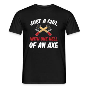 Nur Ein Mädchen Mit Einer Höllischen Axt, Das - Männer T-Shirt - Schwarz - Vorne - AI Model Male 178 light (178cm)