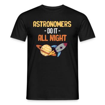 Astronomers do the whole night - Men's T-Shirt - black - Front - AI Model Male 178 light (178cm)