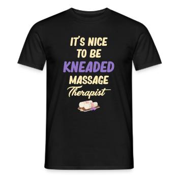 It's nice to be kneaded, - Men's T-Shirt - black - Front - AI Model Male 178 light (178cm)
