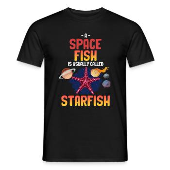A space fish is usually referred to as a starfish. - Men's T-Shirt - black - Front - AI Model Male 178 light (178cm)
