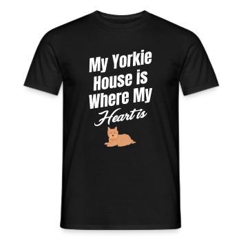 My Yorkie house is the place where my heart shines. - Men's T-Shirt - black - Front - AI Model Male 178 light (178cm)