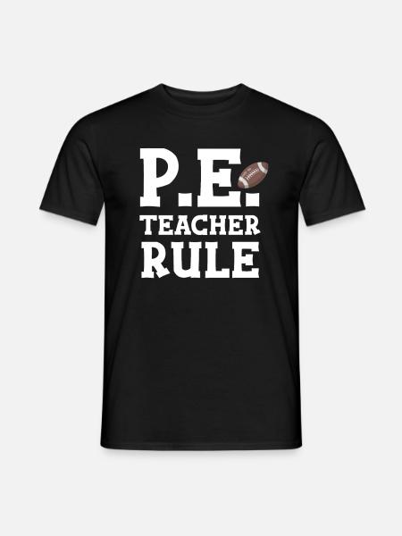 Regla del Profesor de Educación Física P.E. Deportes y - Camiseta hombre - negro