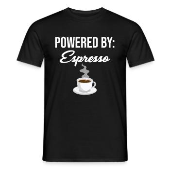 Powered By Espresso Lovers Barista - Men's T-Shirt - black - Front - AI Model Male 178 light (178cm)