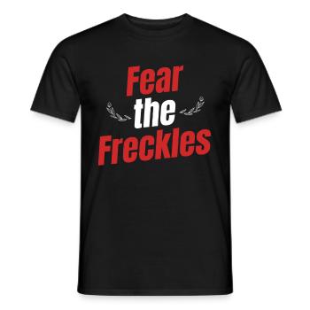 Scared Freckles Funny British - Men's T-Shirt - black - Front - AI Model Male 178 light (178cm)
