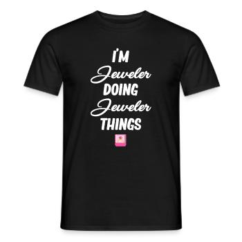 I'm a jeweler and I do jewelry things, - Men's T-Shirt - black - Front - AI Model Male 178 light (178cm)