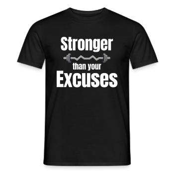 Stärker Als Ihre Ausreden. Fitness-enthusiasten - Männer T-Shirt - Schwarz - Vorne - AI Model Male 178 light (178cm)