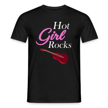 Hot Girl Rocks Guitariste, Musicien, - T-shirt homme - noir - Devant - AI Model Male 178 light (178cm)