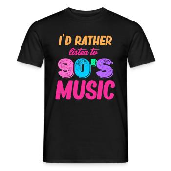 Ich Höre Lieber 90er-jahre-musik, Boomer-age, - Männer T-Shirt - Schwarz - Vorne - AI Model Male 178 light (178cm)
