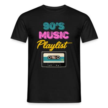 90s Music Playlist Boomer Funny Age Man - Men's T-Shirt - black - Front - AI Model Male 178 light (178cm)