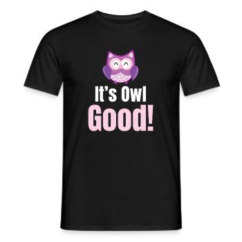 C’est bon hibou ! Costume d’Halloween Jeux de mots - T-shirt homme - noir - Devant - AI Model Male 178 light (178cm)