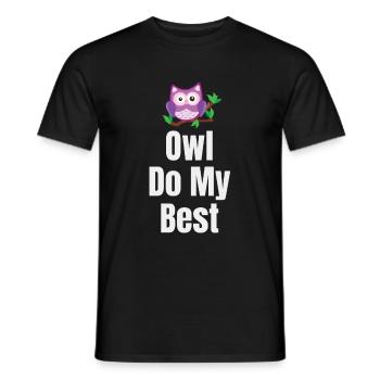 Hibou faire mes meilleurs jeux de mots - T-shirt homme - noir - Devant - AI Model Male 178 light (178cm)