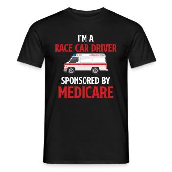 Je suis un pilote de course financé par Medicare - T-shirt homme - noir - Devant - AI Model Male 178 light (178cm)