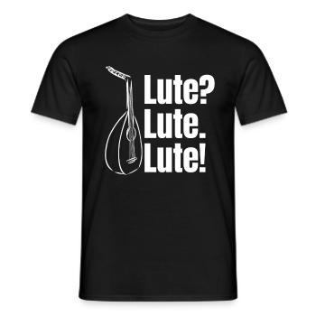 Lute? Lute. Lute! String Musician Mandolinist - Men's T-Shirt - black - Front - AI Model Male 178 light (178cm)