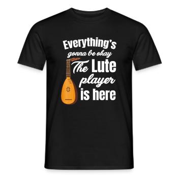 Everything will be fine, the lute player is here, bandura - Men's T-Shirt - black - Front - AI Model Male 178 light (178cm)