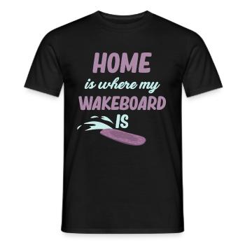 La maison est là où mon wakeboard est Waves - T-shirt homme - noir - Devant - AI Model Male 178 light (178cm)