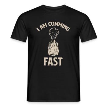 I'm Coming Quickly Funny Train Driver Machinist - Men's T-Shirt - black - Front - AI Model Male 178 light (178cm)