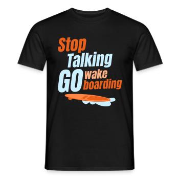 Arrêtez de parler, faites du wakeboard, - T-shirt homme - noir - Devant - AI Model Male 178 light (178cm)