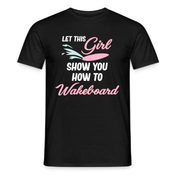 Laissez cette fille vous montrer comment - T-shirt homme - noir - Devant - AI Model Male 178 light (178cm)