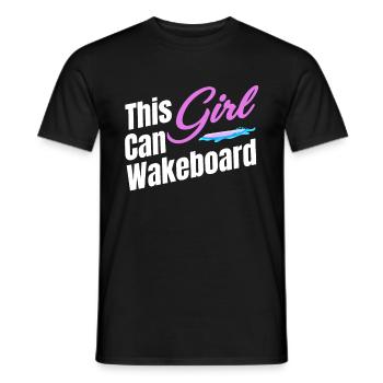 Cette fille peut faire du wakeboard, du bateau, - T-shirt homme - noir - Devant - AI Model Male 178 light (178cm)