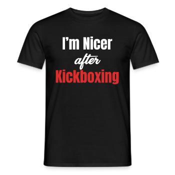 Ich Bin Netter Nach Dem Kickboxen Kampfsportboxer - Männer T-Shirt - Schwarz - Vorne - AI Model Male 178 light (178cm)