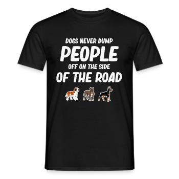Les chiens ne mettent jamais les humains du côté de l' - T-shirt homme - noir - Devant - AI Model Male 178 light (178cm)