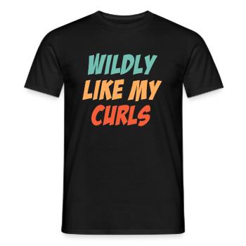 Wild Wie Meine Locken Lustige Lockige Haare - Männer T-Shirt - Schwarz - Vorne - AI Model Male 178 light (178cm)