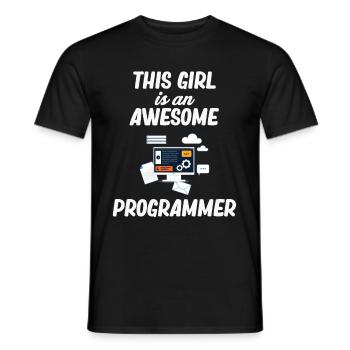 This girl is a fantastic - Men's T-Shirt - black - Front - AI Model Male 178 light (178cm)