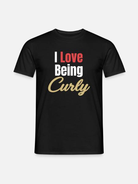 J’adore les cheveux ondulés bouclés et drôles - T-shirt homme - noir