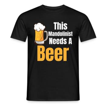 Mehr Mandoline Funny Mandolinist Gitarre - Männer T-Shirt - Schwarz - Vorne - AI Model Male 178 light (178cm)