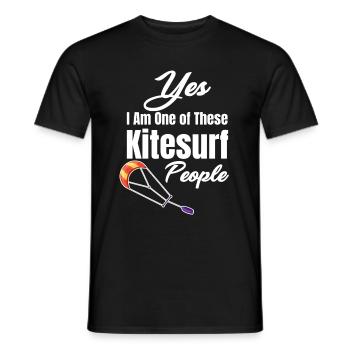 Yes, I'm one of those kitesurfers who is familiar with the - Men's T-Shirt - black - Front - AI Model Male 178 light (178cm)