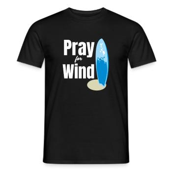 Pray for the Wind Fun Kitesurfing - Men's T-Shirt - black - Front - AI Model Male 178 light (178cm)