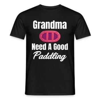 Grandma needs a good paddling, rafting, - Men's T-Shirt - black - Front - AI Model Male 178 light (178cm)
