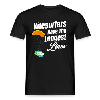 Kitesurfers have the longest windy sailboard - Men's T-Shirt - black - Front - AI Model Male 178 light (178cm)