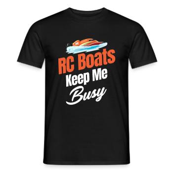 Les bateaux RC me gardent sur mes gardes Captain Airboat - T-shirt homme - noir - Devant - AI Model Male 178 light (178cm)
