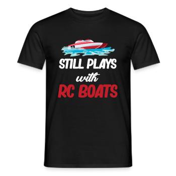 Toujours en train de jouer avec Rc Boats Captain Airboat - T-shirt homme - noir - Devant - AI Model Male 178 light (178cm)