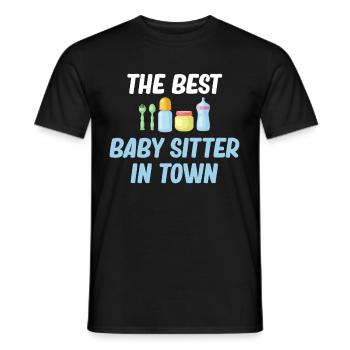 La meilleure baby-sitter de la ville drôle - T-shirt homme - noir - Devant - AI Model Male 178 light (178cm)