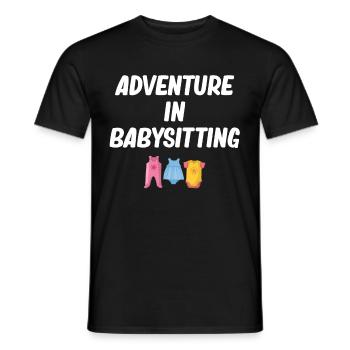 Aventures en Babysitting Fun Garde d’enfants - T-shirt homme - noir - Devant - AI Model Male 178 light (178cm)