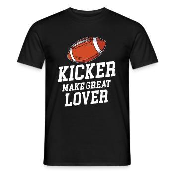 Kicker Make Great Lovers Football Quarterback - Men's T-Shirt - black - Front - AI Model Male 178 light (178cm)