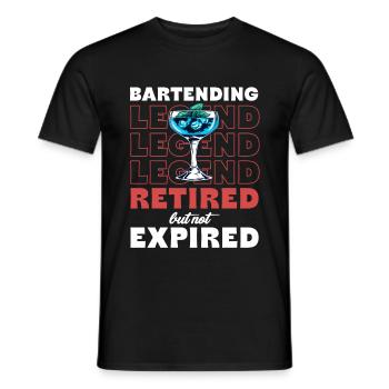 La légende du barman a pris sa retraite mais pas - T-shirt homme - noir - Devant - AI Model Male 178 light (178cm)