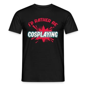 I'd Rather Cosplay Costume Medieval - Men's T-Shirt - black - Front - AI Model Male 178 light (178cm)