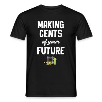 Earn pennies from your future - Men's T-Shirt - black - Front - AI Model Male 178 light (178cm)