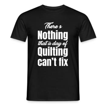 Il n’y a rien de plus satisfaisant qu’une journée de courtepointe - T-shirt homme - noir - Devant - AI Model Male 178 light (178cm)