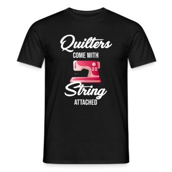 Les courtepointes sont attachées avec des ficelles - T-shirt homme - noir - Devant - AI Model Male 178 light (178cm)