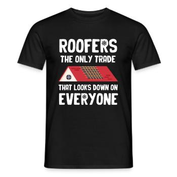 Roofers are the only trade that is based on - Men's T-Shirt - black - Front - AI Model Male 178 light (178cm)